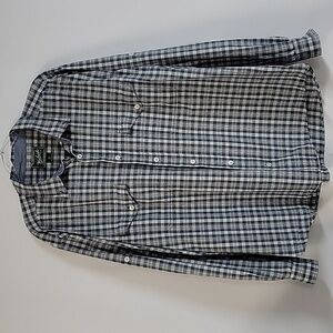 Woolrich Men's Button-Down Long-Sleeved Shirt, Blue Plaid, Size 2XL